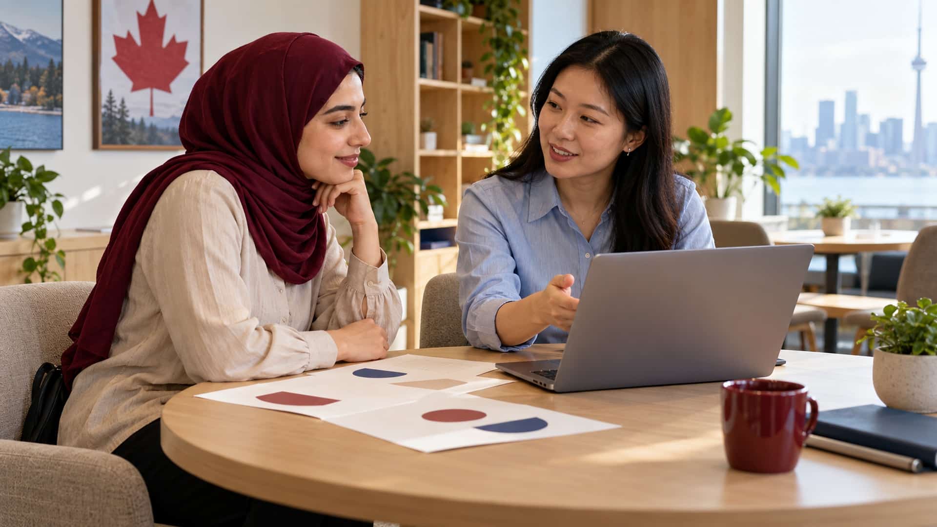 Canada scholarships for international students: a student meeting an adviser to discuss funding options in Canada.